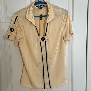 Jamie Sadock Short Sleeve Top, pale yellow, Size Small, EUC